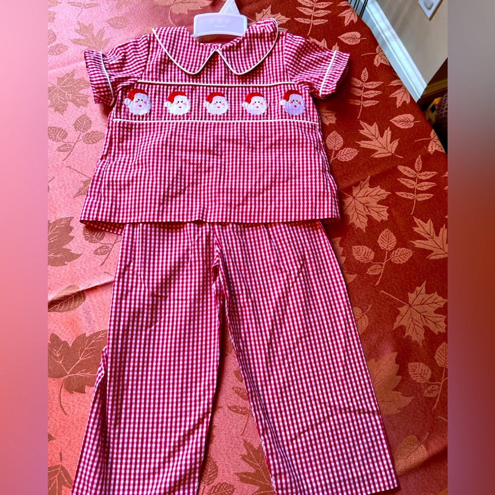 Toddler Boys Embroidered Santa Set